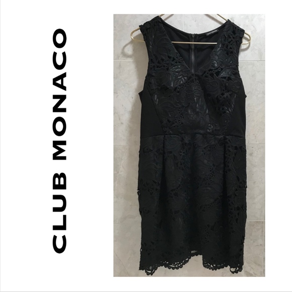 CLUB MONACO {8} LBD Dress Black Lace - Picture 1 of 8